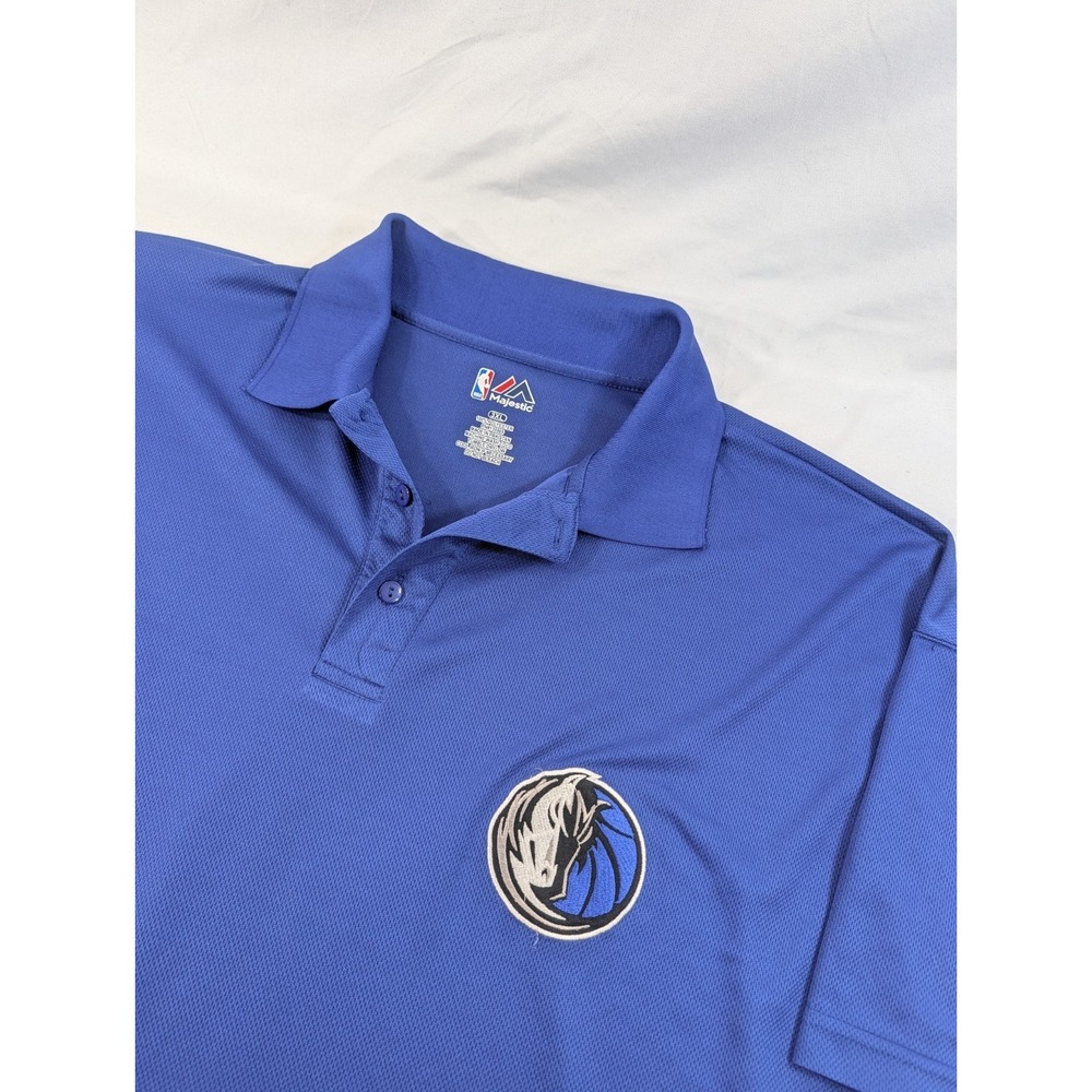 Majestic Blue Dallas Mavericks Men's‎ 3XL Polo Pullover Knit Big Basketball